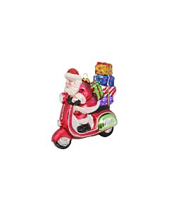 Gisela Graham Painted Glass Santa on Scooter 11cm